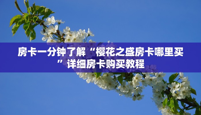 房卡一分钟了解“樱花之盛房卡哪里买”详细房卡购买教程 房卡一分钟了解“樱花之盛房卡哪里买”详细房卡购买教程